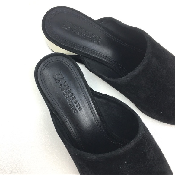 Mercedes Castillo mule black suede leather wedge - Picture 4 of 9